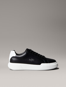 Leather Durable Traction NYC Trainers, Black/Bright White, hi-res
