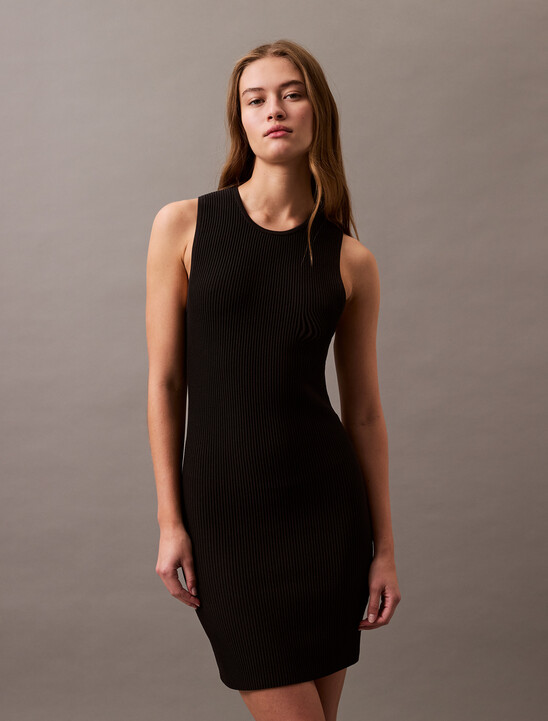 Sculpt Rib Knit Mini Dress