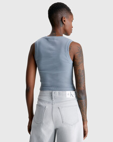 CROPPED MONOGRAM TANK TOP, Overcast Grey, hi-res
