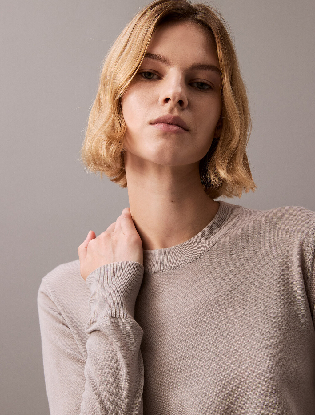 Tech Merino Crewneck Sweater, Ash, hi-res