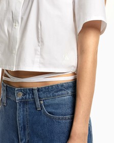 TIE-UP WOVEN SHIRT, Bright White, hi-res