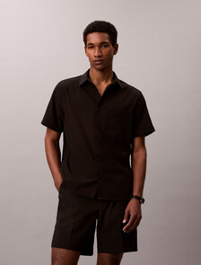 Seersucker Shorts, Black, hi-res