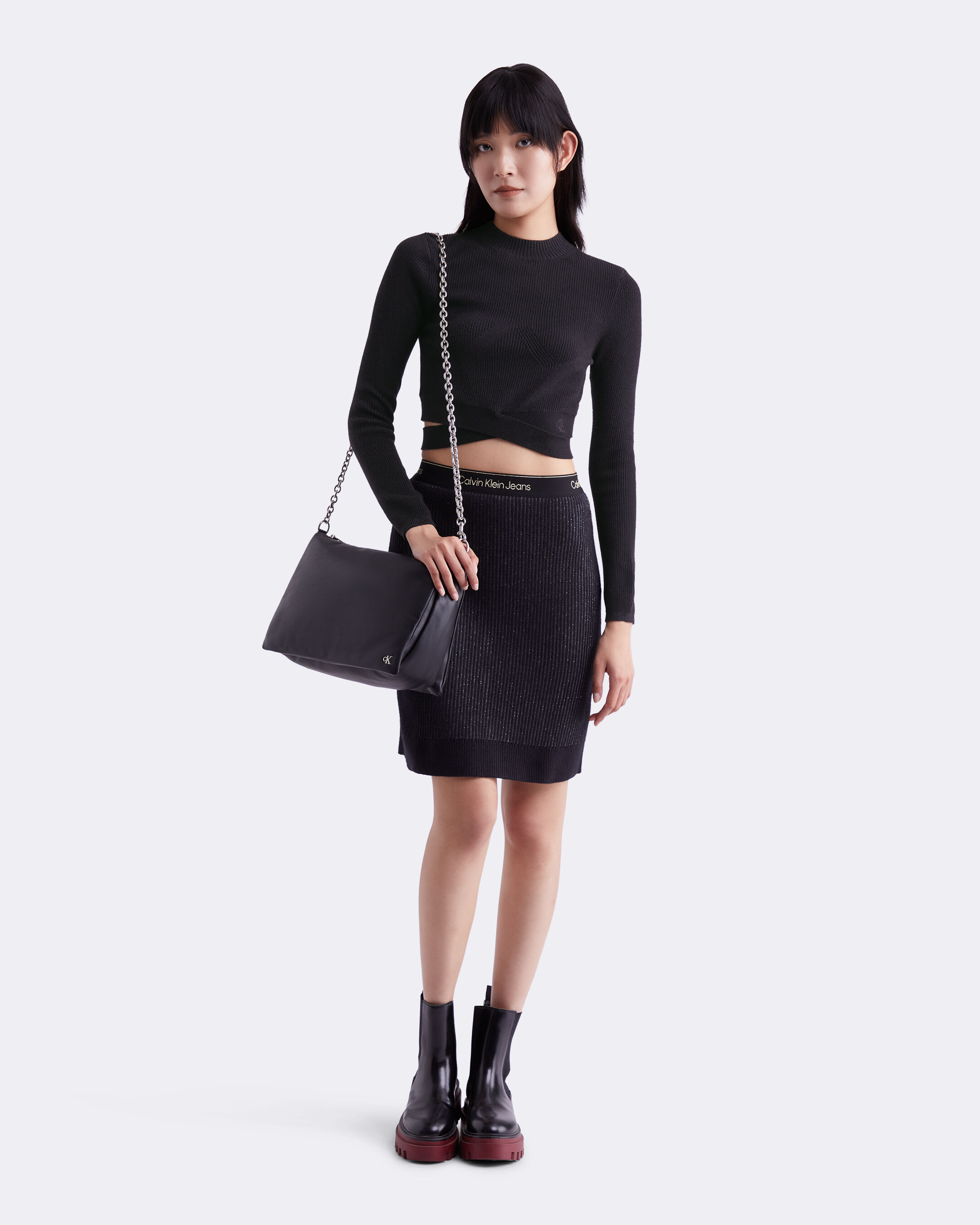 Micro Monogram Chain Shoulder Bag black Calvin Klein Singapore
