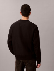 Fleece Monologo Relaxed Sweatshirt, Black, hi-res