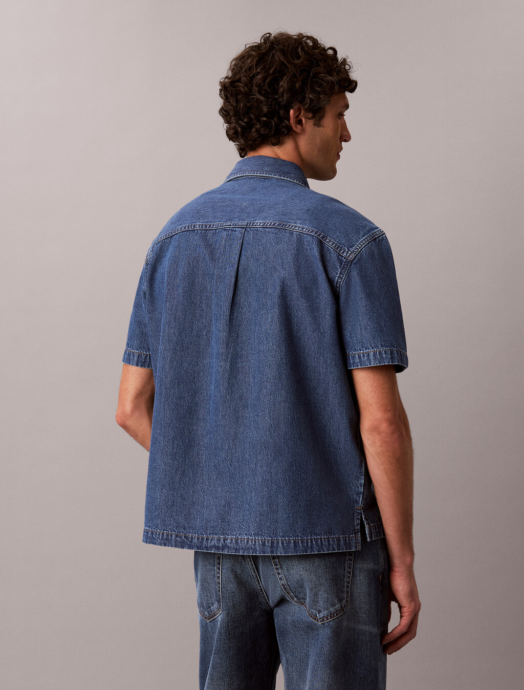 Boxy Denim Short Sleeve Shirt, BECKFORD BLUE, hi-res