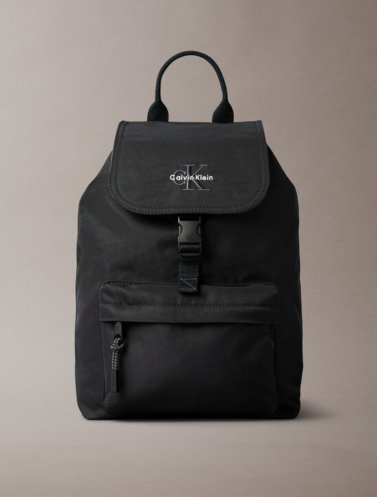 Bold Logo Nylon Mini Flap Backpack