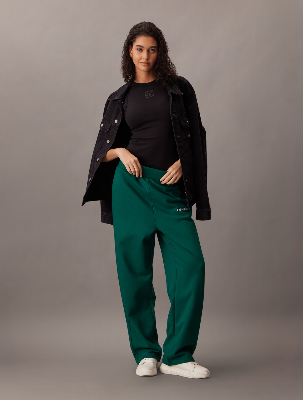 French Terry Straight Leg Joggers, Turf, hi-res