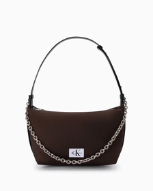 Nylon Chain Shoulder Bag 28Cm, DARK CHESTNUT, hi-res