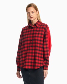 Oversized Plaid Block Shirt, Salsa Plaid, hi-res