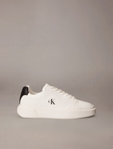 Leather Durable Traction NYC Trainers, White/Black/White, hi-res
