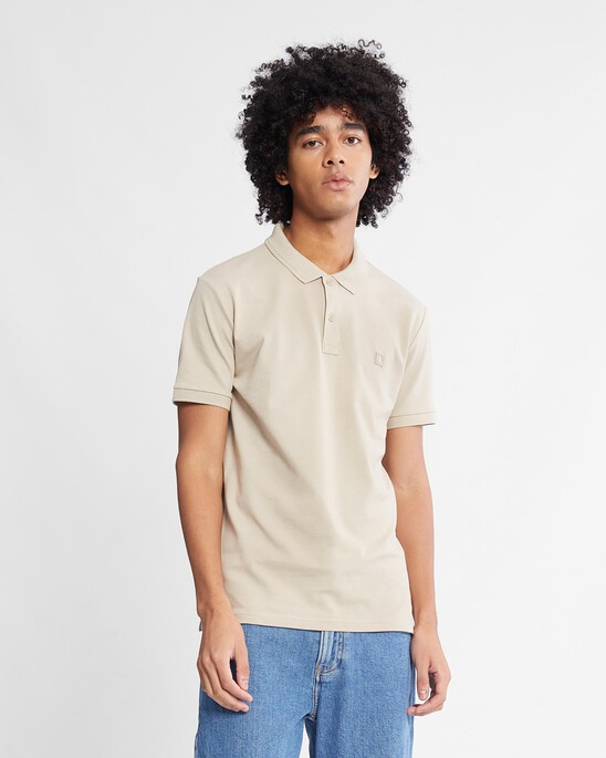 Ck Badge Slim Smooth Cotton Polo