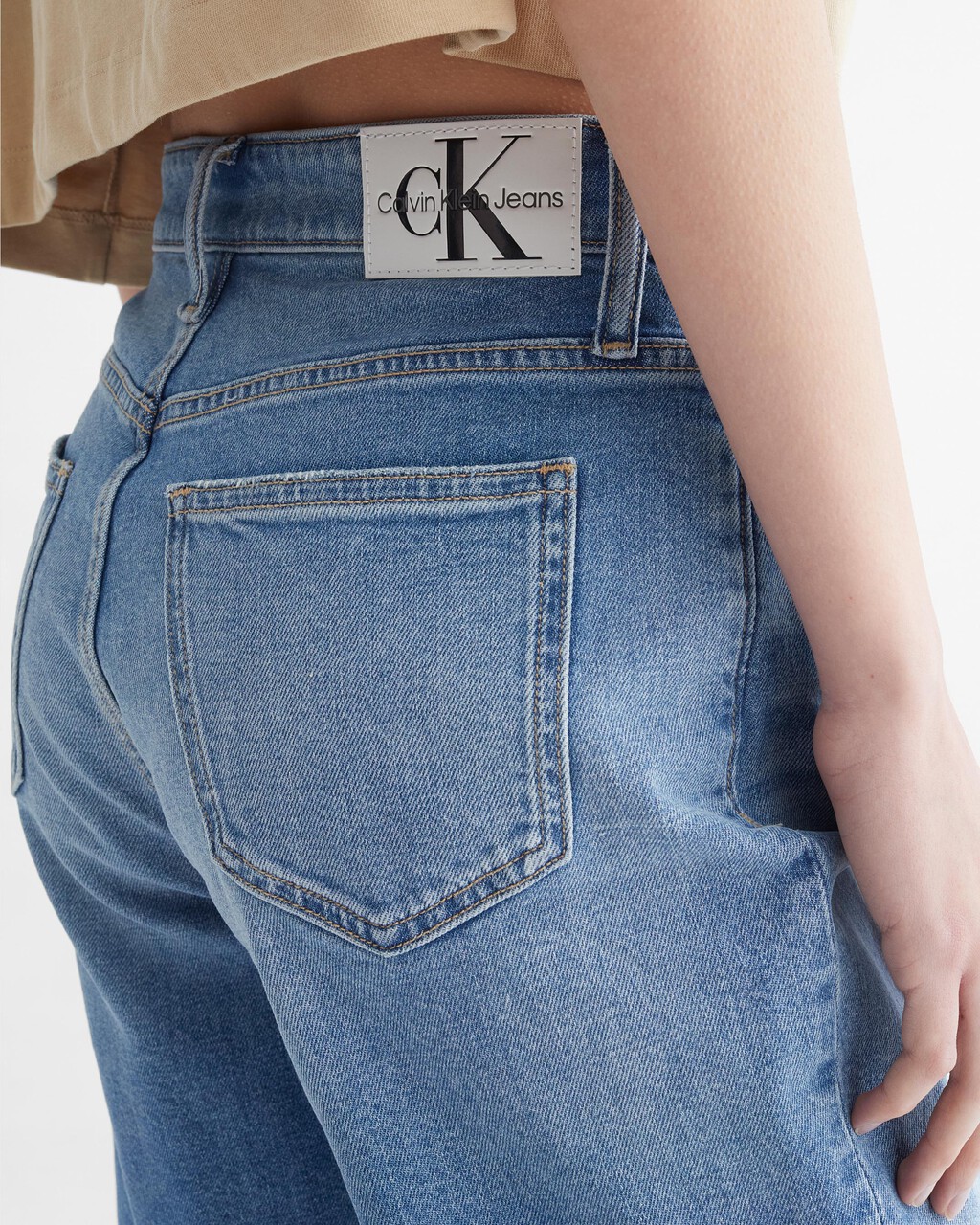 WASHED MID LENGTH DENIM SHORTS, 154 MID BLUE, hi-res