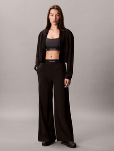 Essentials Wide Leg Track Pants, /Black, hi-res