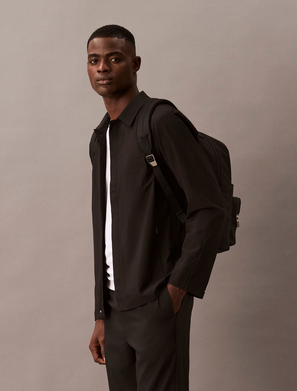 Essential Woven Jacket, Black, hi-res
