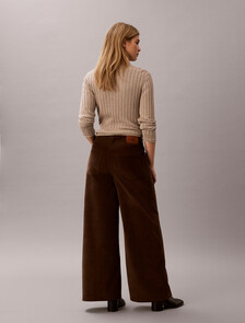 Corduroy Wide Leg Trousers, Brown Cork, hi-res