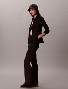 Quick-Dry Flared Gym Leggings, Black, hi-res