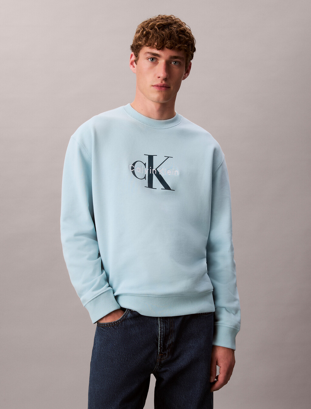 Oversized Monogram Sweatshirt, Stratosphere, hi-res