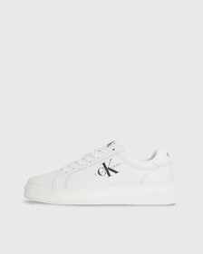 Leather Trainers, White/Black, hi-res