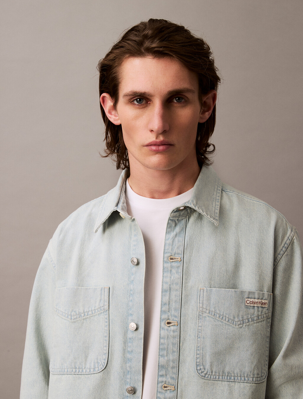 Goldenrod Denim Overshirt, GOLDENROD, hi-res