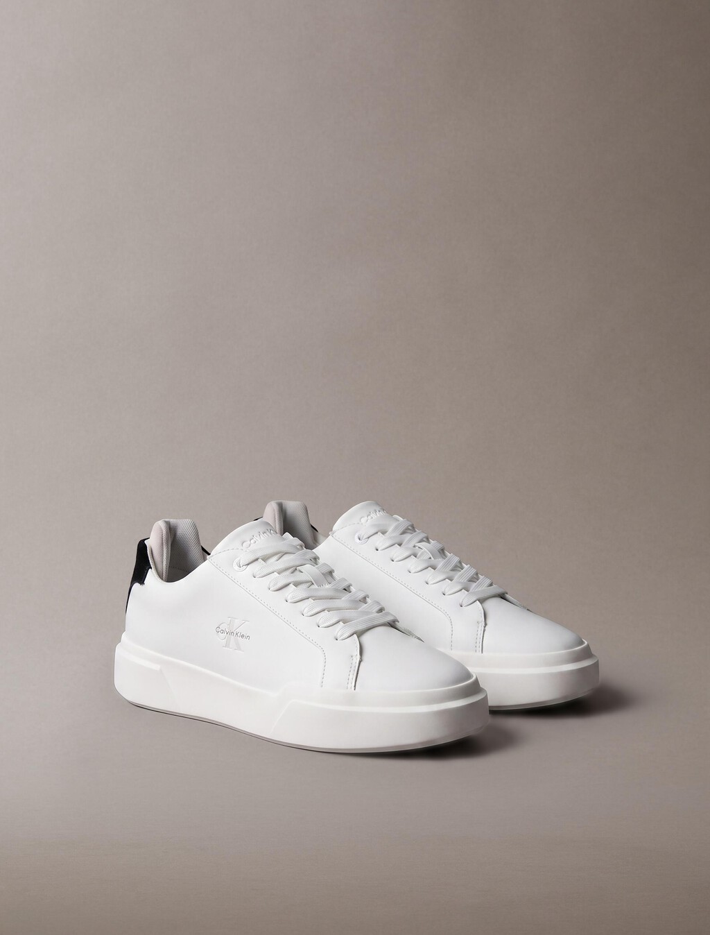 CK Monogram Chunky Cupsole Sneakers, Bright White/Black/Light Grey, hi-res