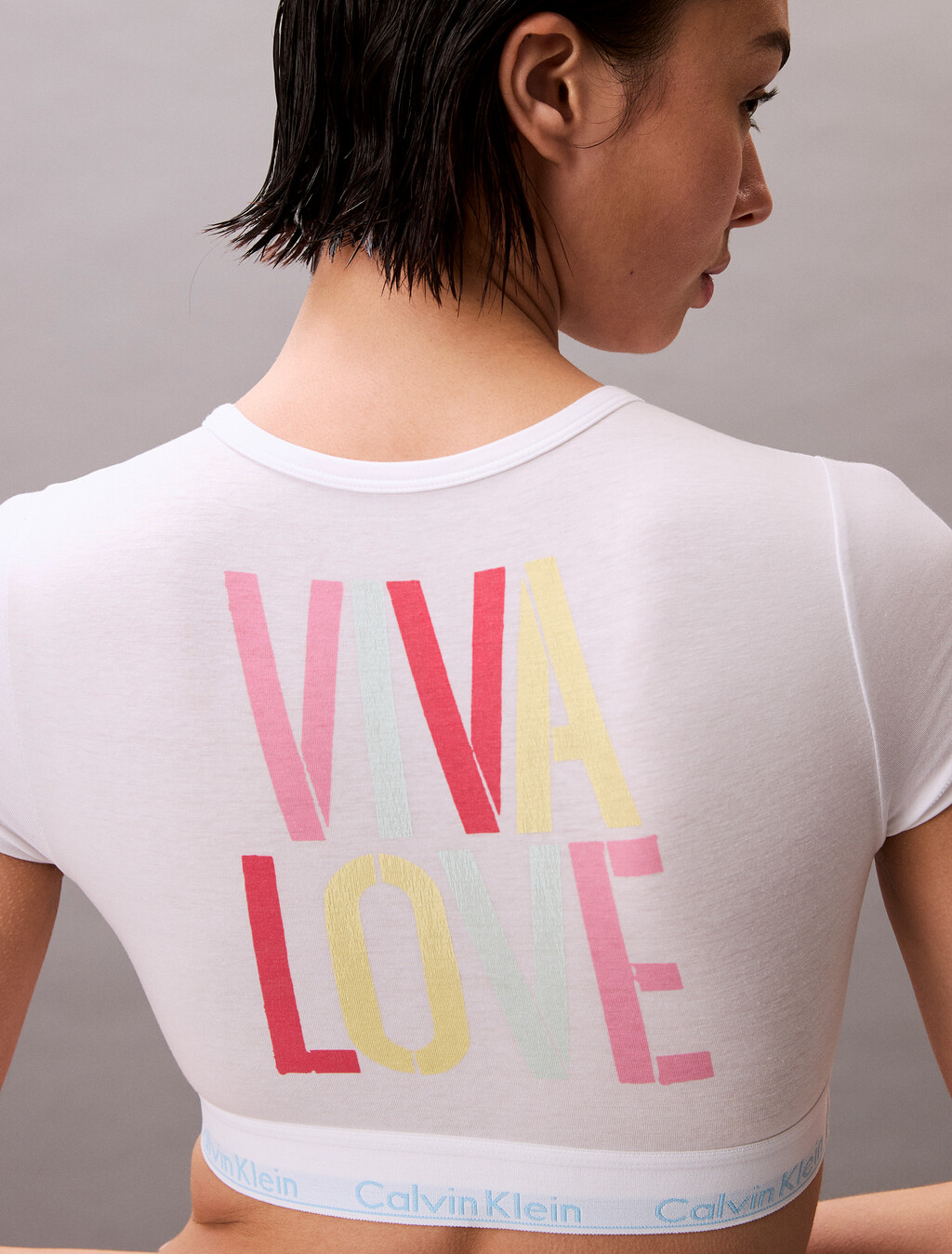 Pride Icon Cotton Modal Unlined T-Shirt Bralette, White, hi-res
