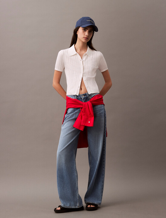 Silky Cropped Baby Polo Shirt