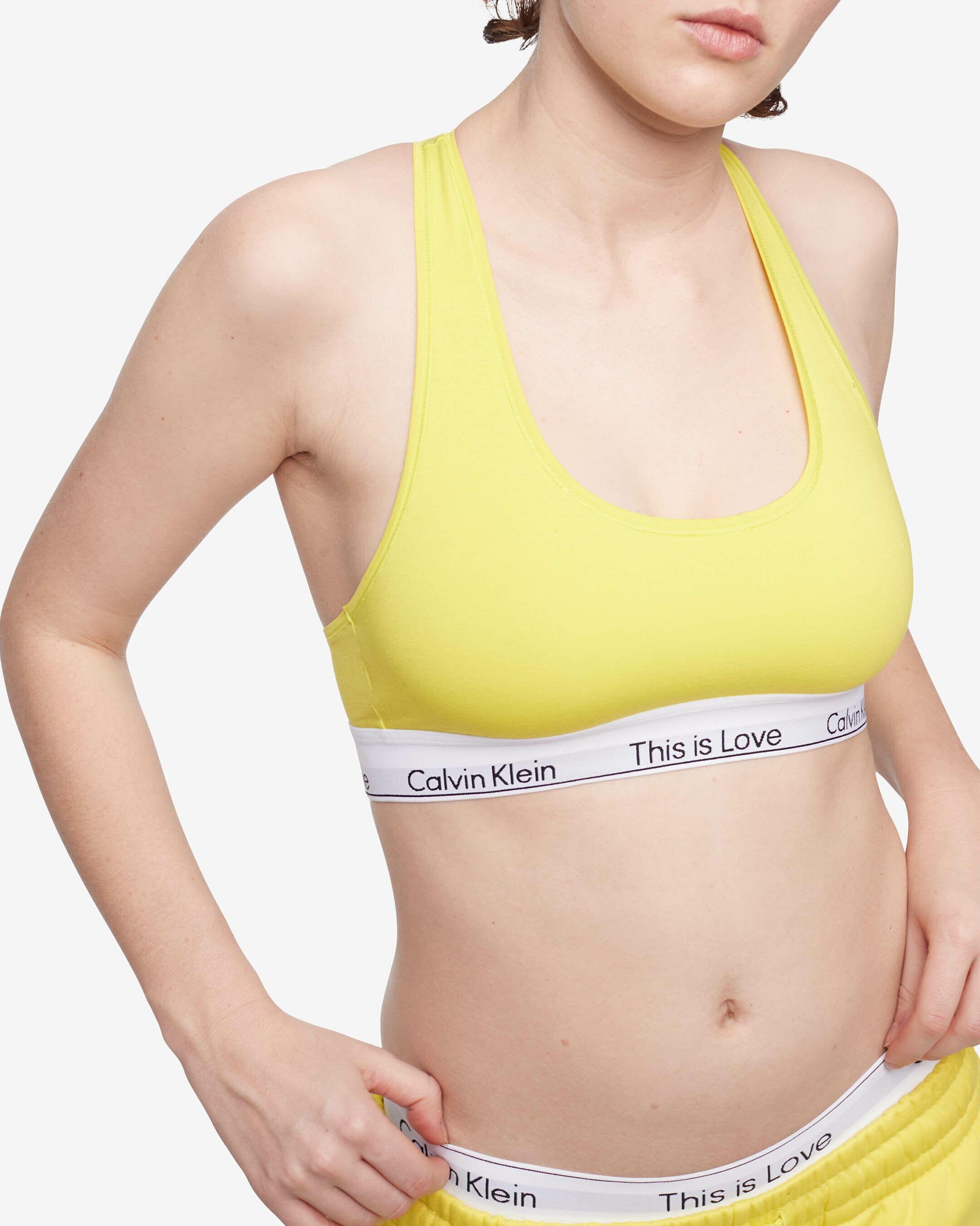 Yellow calvin klein sports clearance bra