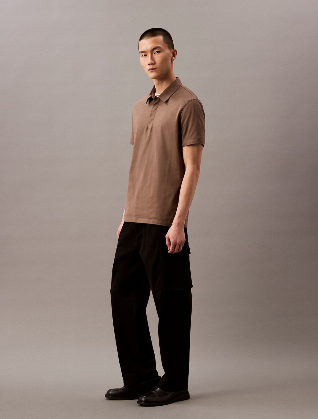Double Mercerized Cotton Short Sleeve Polo, Chocolate Chip, hi-res