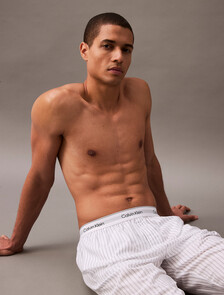 Cotton Poplin Sleep Pants, STEADY STRIPE GRISAILLE, hi-res