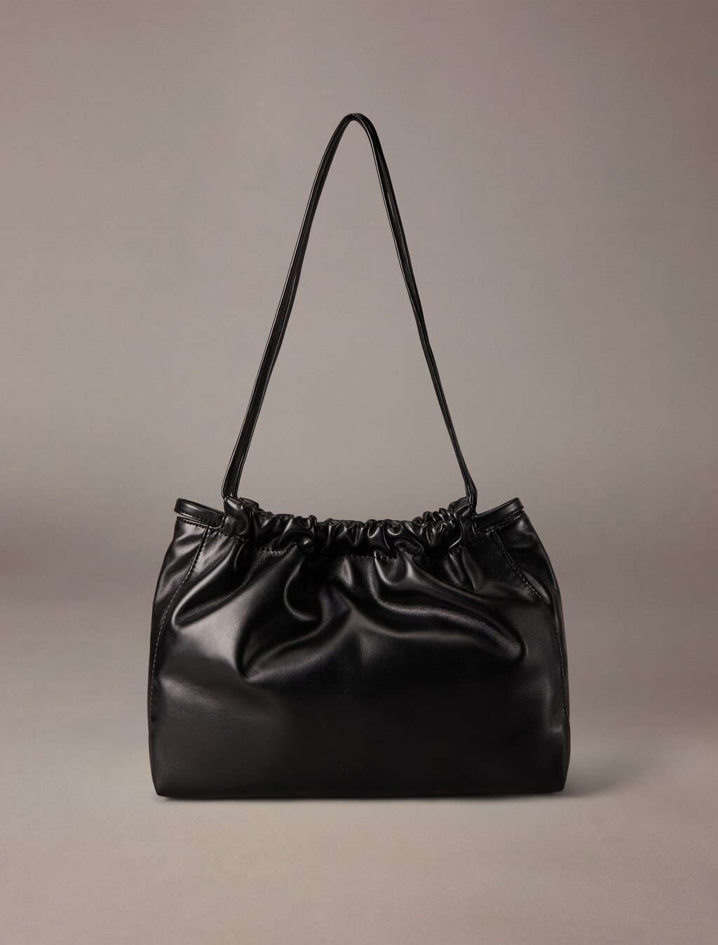 Drawstring Shoulder Bag, Black Beauty, hi-res