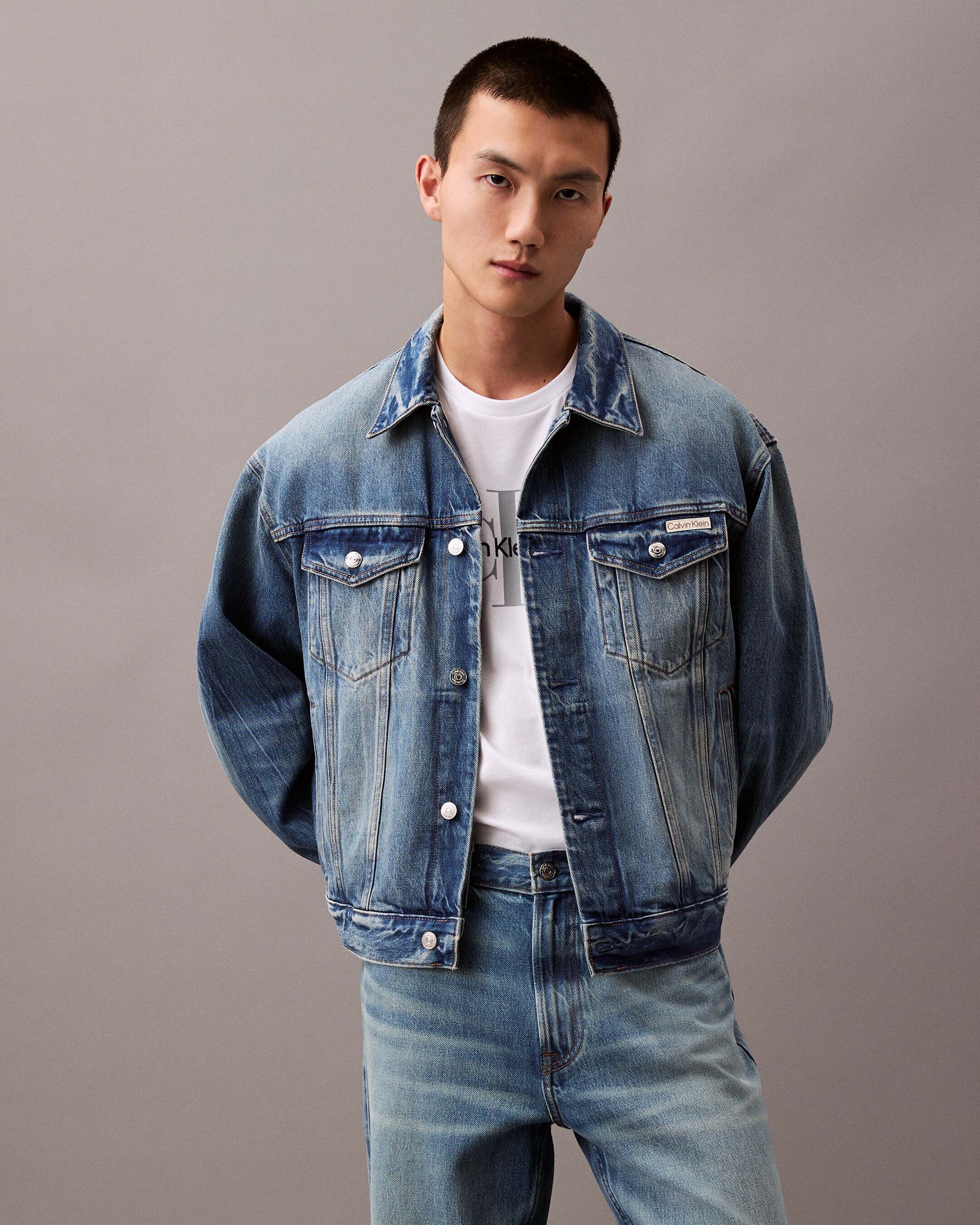 90s Denim Trucker Jacket | blue | Calvin Klein Singapore