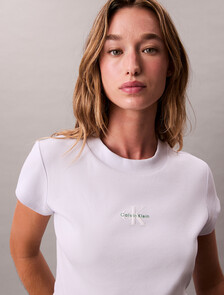 Slim Cropped Monogram T-shirt, Lacey Lilac, hi-res