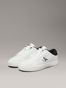 Leather Trainers, Bright White/Black, hi-res