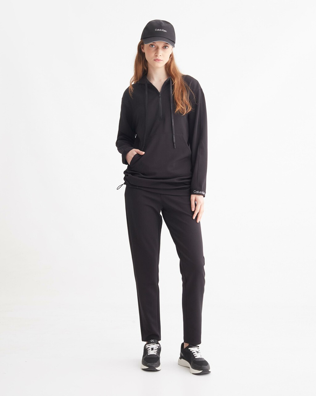 CK Effect Hooded Sweat Dress, BLACK BEAUTY, hi-res