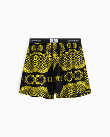 CALVIN KLEIN 1996 WOVEN  COTTON BOXERS, SNAKE PRINT_MORNINGSIDE YELLOW, hi-res