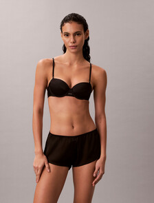 Signature Satin Lightly Lined Demi Bra, Black, hi-res