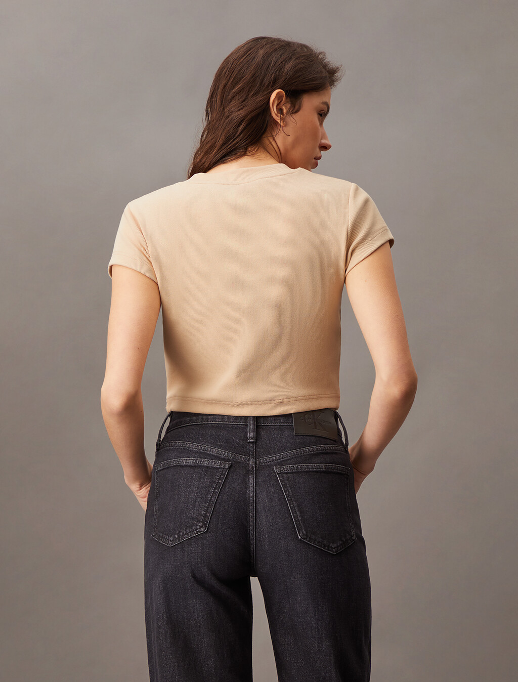 Slim Cropped Monogram T-shirt, Appleblossom, hi-res