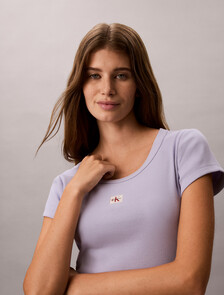 Cotton Stretch Rib Baby Tee, Cosmic Sky, hi-res