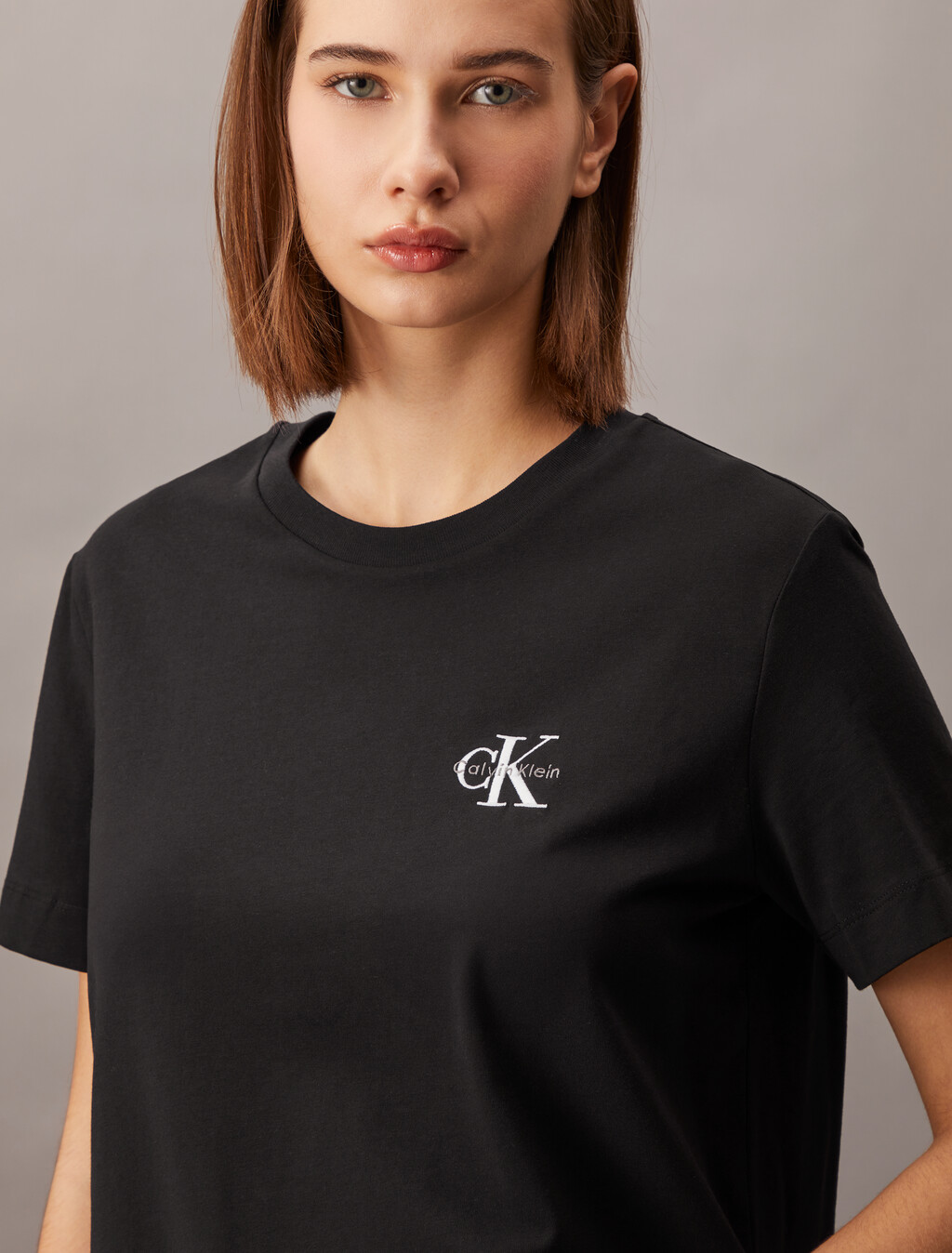Core Essentials Monogram Embroidery Tee, Black, hi-res