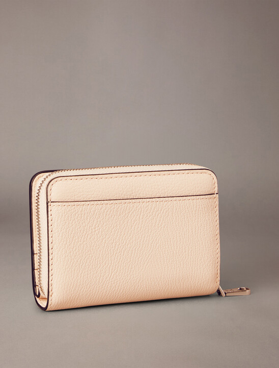 Minimal Monogram Medium Zip Around Wallet