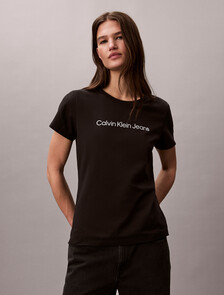 Institutional Slim Tee, Black, hi-res