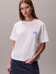 Relaxed Embroidered Logo T-shirt, Bright White, hi-res