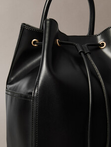 CK DRWSTRNG BCKPCKBLCK / ANTQ LGH, BLACK / ANTIQUE LIGHT GOLD, hi-res