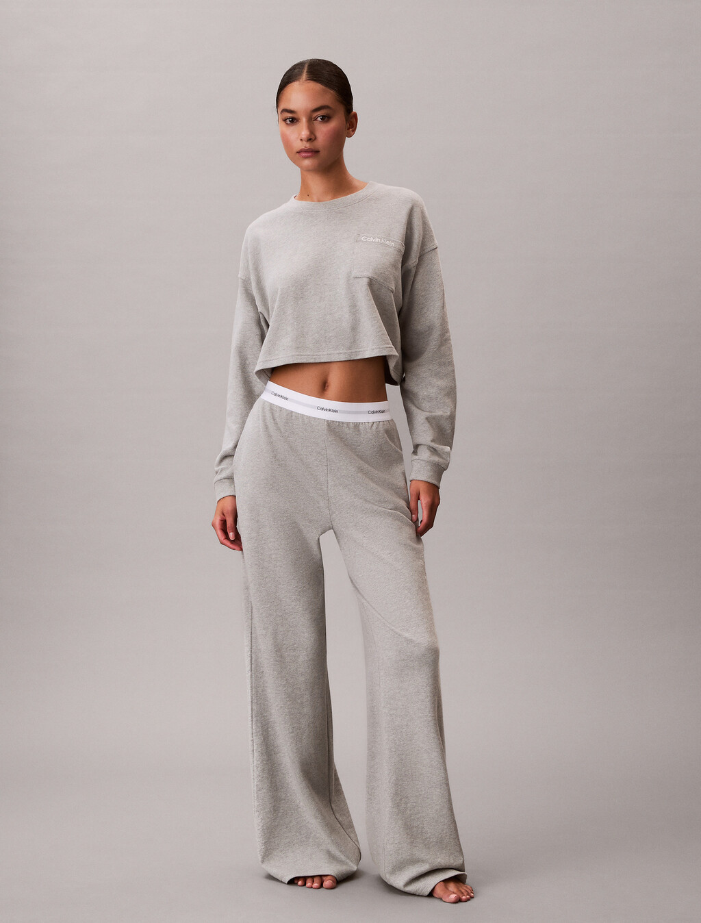 Logo Cotton Jersey Pyjama Pants, B10 Grey Heather, hi-res