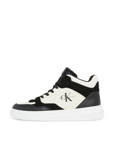 Leather High-Top Trainers, Black/Creamy White, hi-res