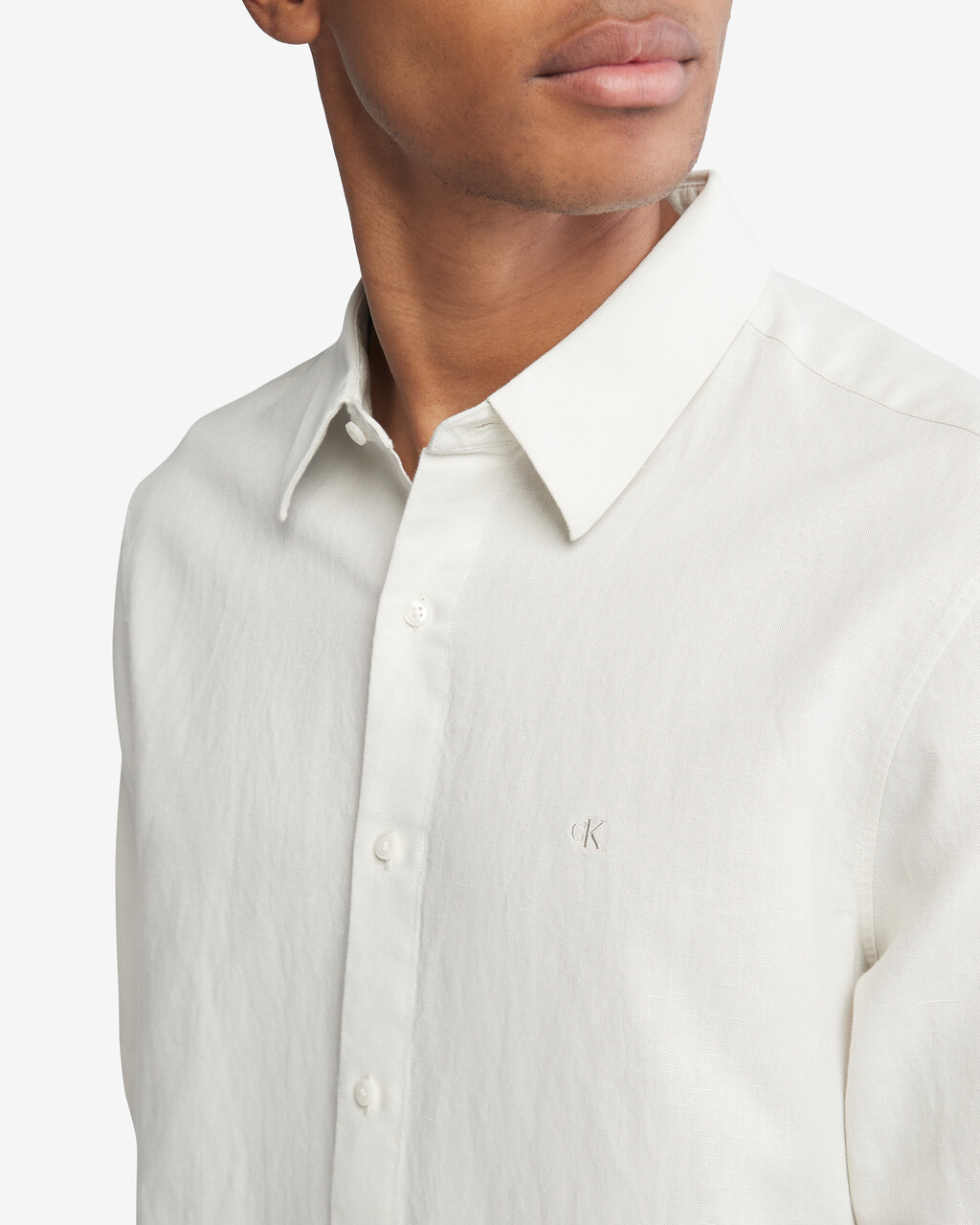 Classic Linen Shirt, White Onyx, hi-res