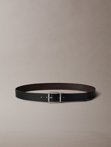 Casual Roller Buckle Reversible Belt 35MM, Black/CK Dark Brown/Antique Silver, hi-res