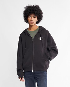 Monogram Zip Up Hoodie, CK BLACK, hi-res