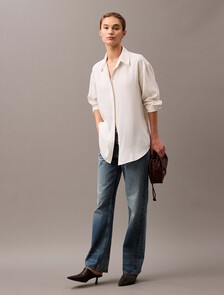 Rayon Blend Relaxed Shirt, CSW24F_P005_1_Sugar Swizzle (Fine Stripe), hi-res
