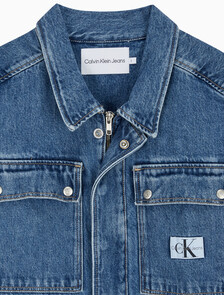 Belted Denim Shirt Dress, Denim Medium, hi-res